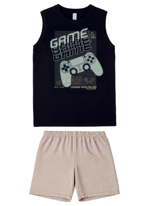 Malwee Kids - Pijama Game Preto - MALWEE KIDS
