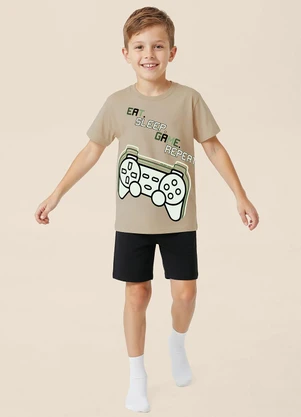 Malwee Kids - Pijama Gamer Bege - MALWEE KIDS