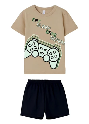 Malwee Kids - Pijama Gamer Bege - MALWEE KIDS