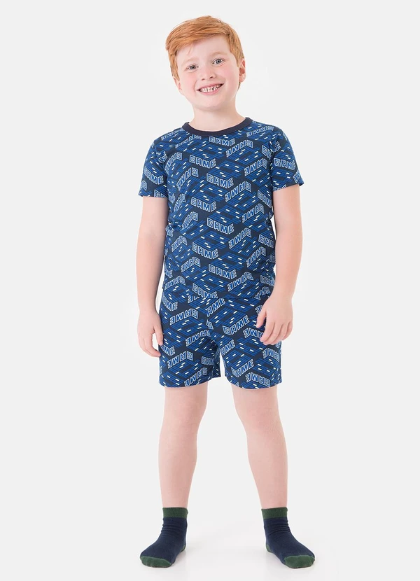 Malwee Kids - Pijama Gamer Brilha no Escuro Azul