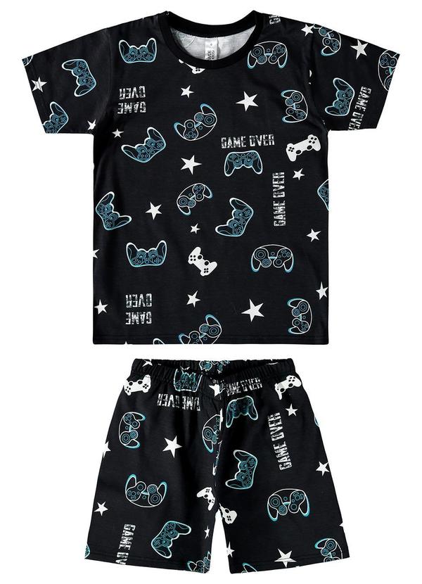 Malwee Kids - Pijama Gamer Menino Preto