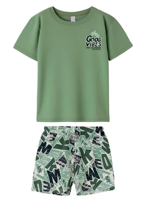 Malwee Kids - Pijama Good Vibes Verde Menta - MALWEE KIDS