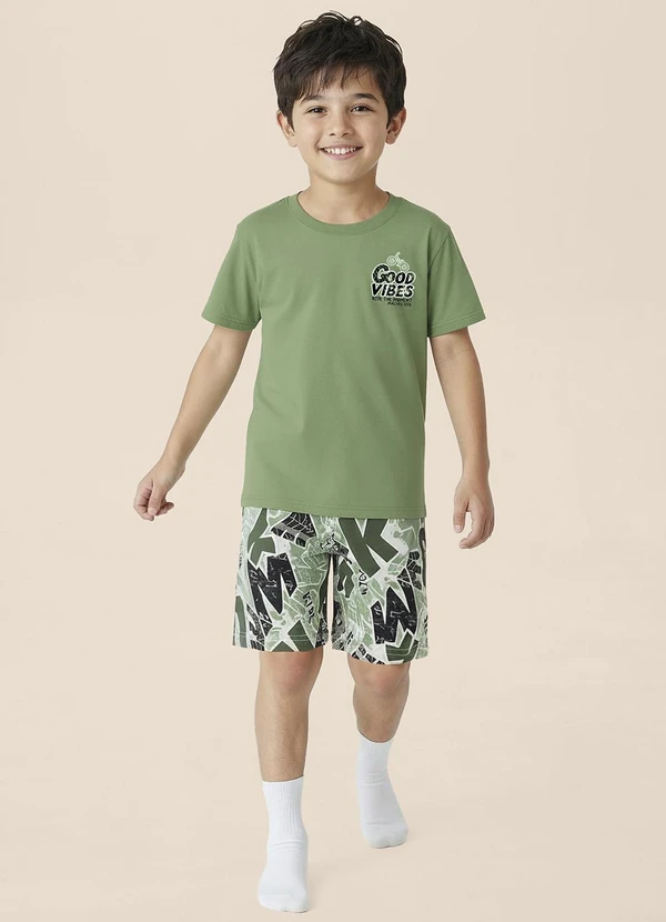 Malwee Kids - Pijama Good Vibes Verde Menta