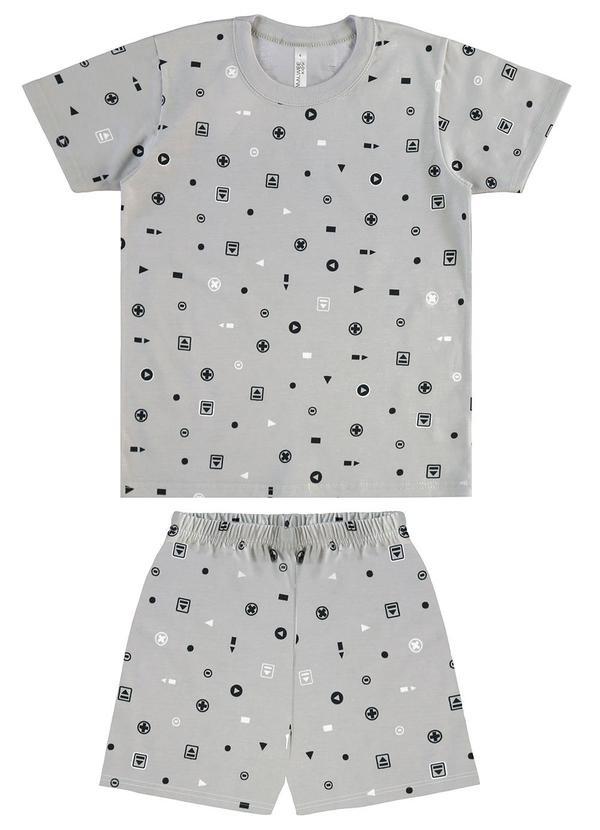 Malwee Kids - Pijama Gráfico que Brilha no Escuro Cinza Claro