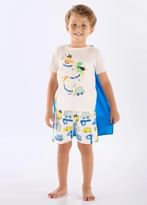 Up Baby - Pijama Infantil Brilha Escuro Capa Branco - UP BABY