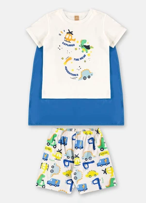 Up Baby - Pijama Infantil Brilha Escuro Capa Branco - UP BABY