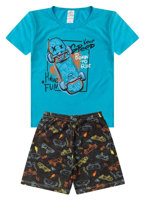 Rovitex - Pijama Infantil Brilha no Escuro Kappes Azul