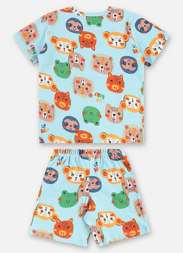 Up Baby - Pijama Infantil Camiseta e Bermuda Azul 3