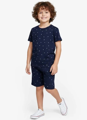 Select - Pijama Infantil Camiseta e Bermuda Azul - SELECT