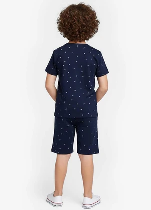 Select - Pijama Infantil Camiseta e Bermuda Azul - SELECT
