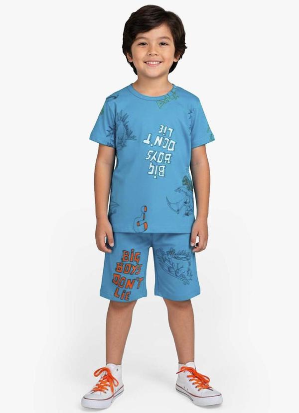 Select - Pijama Infantil Camiseta e Bermuda Azul