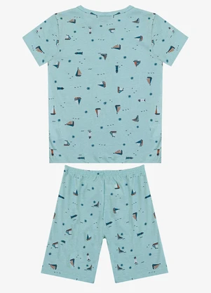Select - Pijama Infantil Camiseta e Bermuda Azul - SELECT