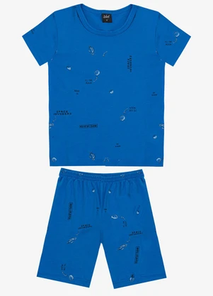 Select - Pijama Infantil Camiseta e Bermuda Azul - SELECT