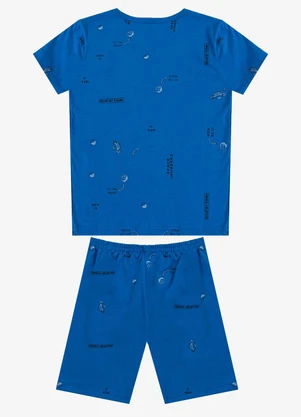 Select - Pijama Infantil Camiseta e Bermuda Azul - SELECT