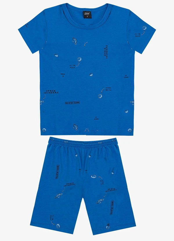 Select - Pijama Infantil Camiseta e Bermuda Azul