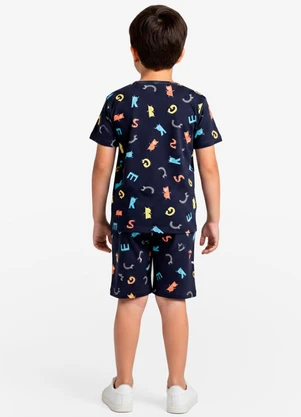 Select - Pijama Infantil Camiseta e Bermuda Azul - SELECT