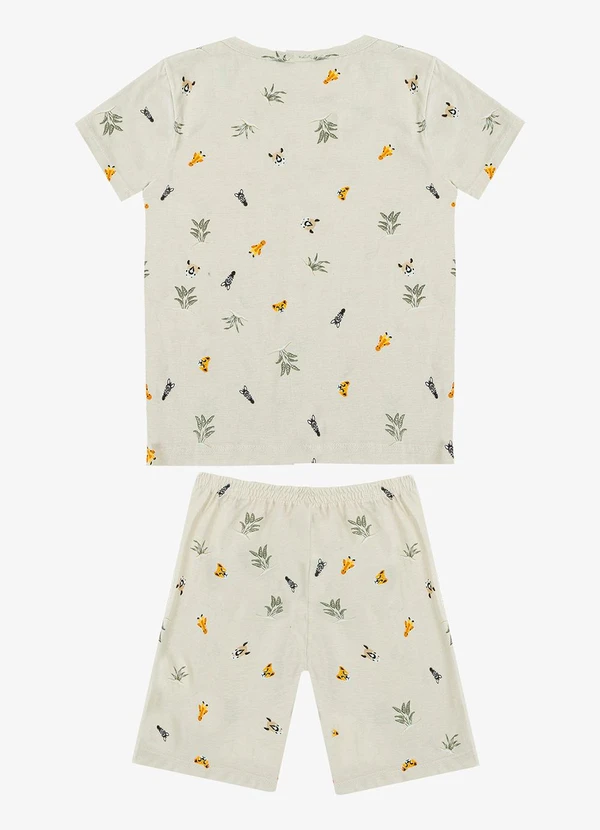 Select - Pijama Infantil Camiseta e Bermuda Bege 2
