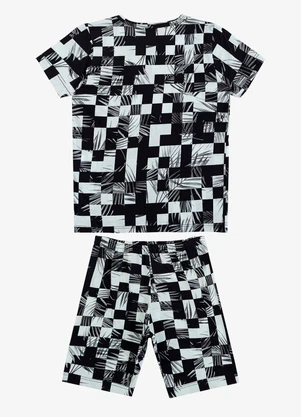 Select - Pijama Infantil Camiseta e Bermuda Preto - SELECT