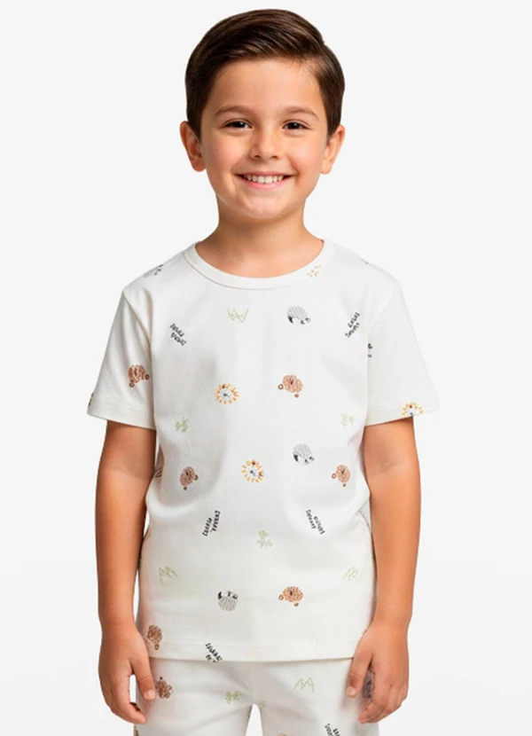 Select - Pijama Infantil Camiseta e Bermuda Bege 3