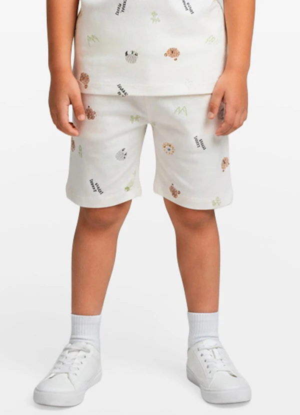 Select - Pijama Infantil Camiseta e Bermuda Bege 4