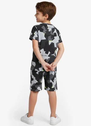 Select - Pijama Infantil Camiseta e Bermuda Cinza - SELECT