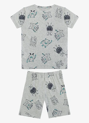 Select - Pijama Infantil Camiseta e Bermuda Cinza - SELECT