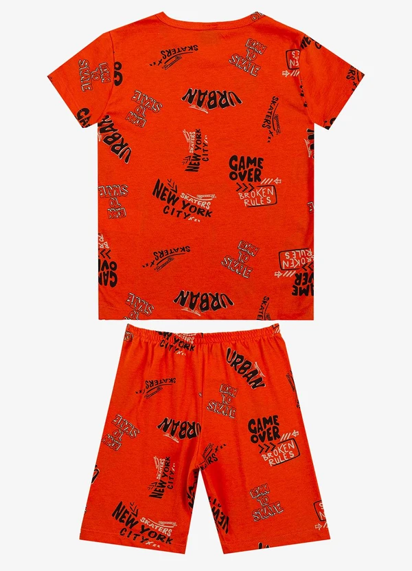 Select - Pijama Infantil Camiseta e Bermuda Laranja 2