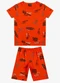 Select - Pijama Infantil Camiseta e Bermuda Azul - variação: Laranja