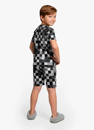 Select - Pijama Infantil Camiseta e Bermuda Preto - SELECT