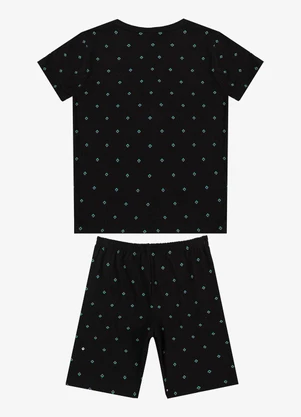 Select - Pijama Infantil Camiseta e Bermuda Preto - SELECT