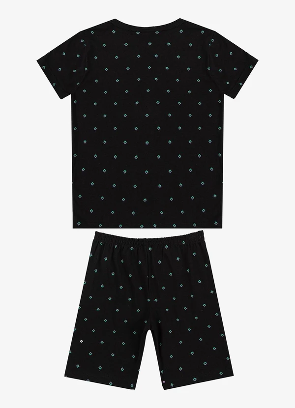 Select - Pijama Infantil Camiseta e Bermuda Preto 2