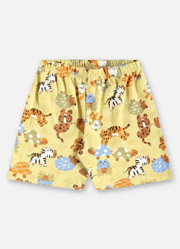 Up Baby - Pijama Infantil Camiseta e Bermuda Amarelo 5