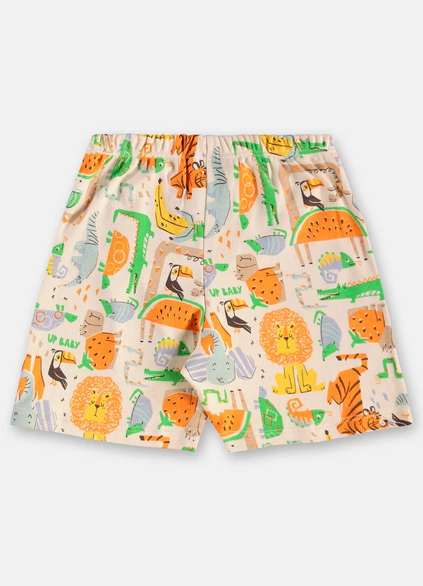 Up Baby - Pijama Infantil Camiseta e Bermuda Up Baby Bege 9