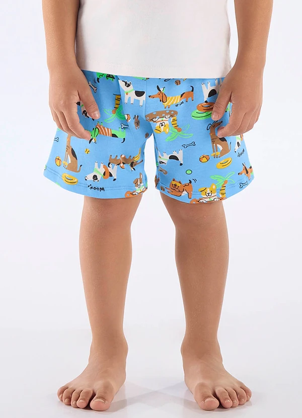 Up Baby - Pijama Infantil Camiseta e Bermuda Branco 3