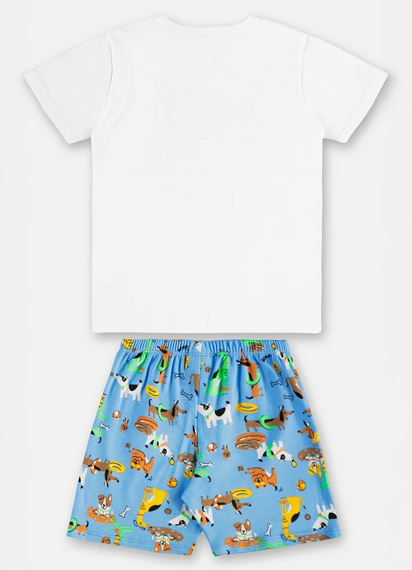 Up Baby - Pijama Infantil Camiseta e Bermuda Branco 5