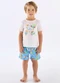 Up Baby - Pijama Infantil Camiseta e Bermuda Amarelo - variação: Branco