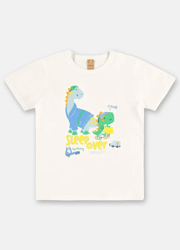 Up Baby - Pijama Infantil Camiseta e Bermuda Branco 4