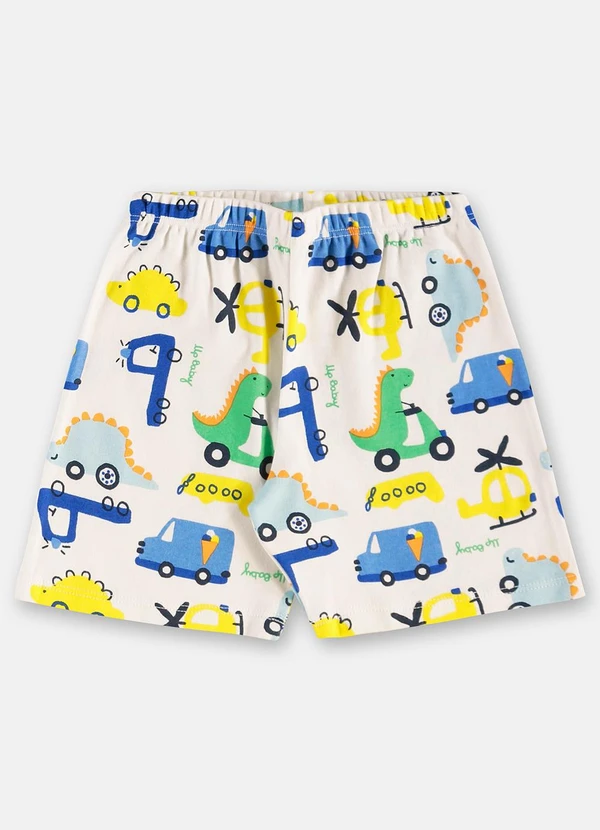 Up Baby - Pijama Infantil Camiseta e Bermuda Branco 5