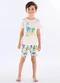 Up Baby - Pijama Infantil Camiseta e Bermuda Amarelo - variação: Branco