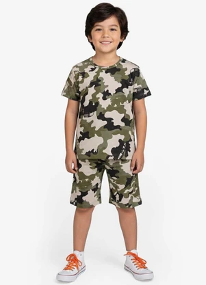 Select - Pijama Infantil Camiseta e Bermuda Verde - SELECT