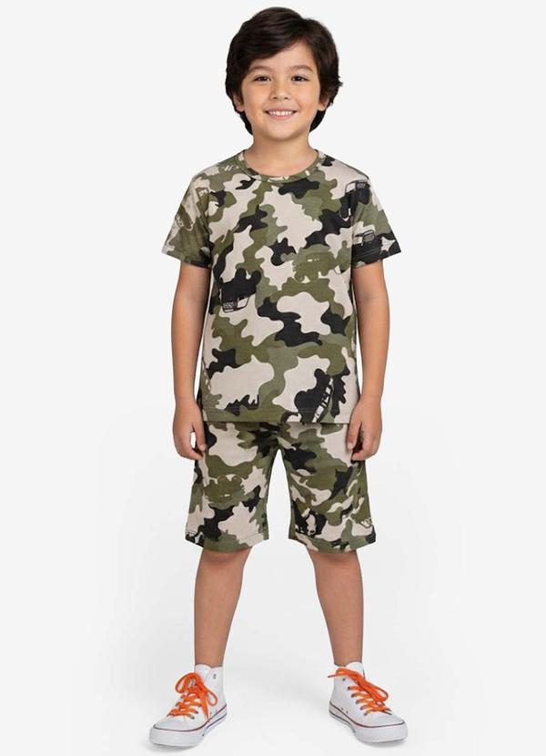 Select - Pijama Infantil Camiseta e Bermuda Verde