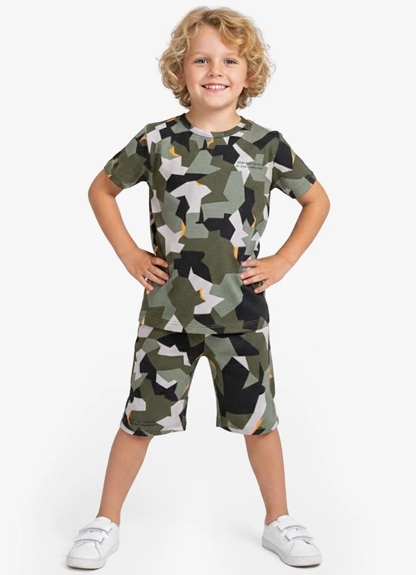 Select - Pijama Infantil Camiseta e Bermuda Verde