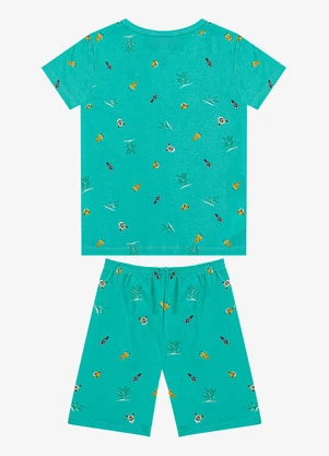 Select - Pijama Infantil Camiseta e Bermuda Verde - SELECT