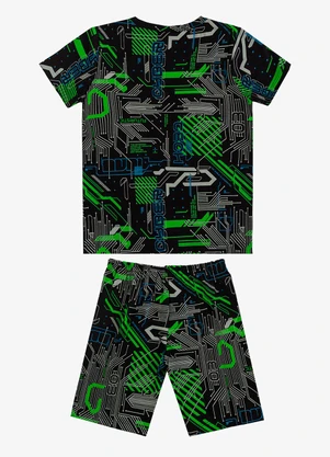 Select - Pijama Infantil Camiseta e Bermuda Verde - SELECT