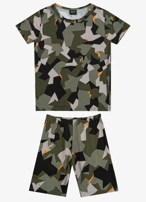 Select - Pijama Infantil Camiseta e Bermuda Verde - SELECT