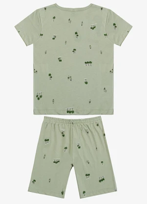 Select - Pijama Infantil Camiseta e Bermuda Verde - SELECT