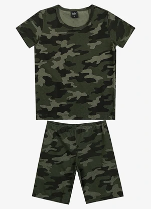 Select - Pijama Infantil Camiseta e Bermuda Verde - SELECT