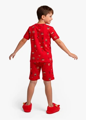 Select - Pijama Infantil Camiseta e Bermuda Vermelho - SELECT