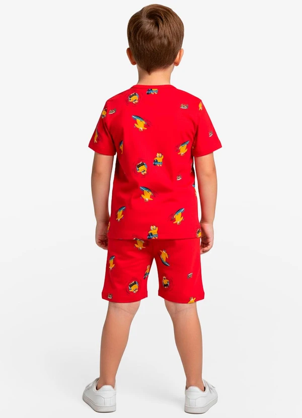 Select - Pijama Infantil Camiseta e Bermuda Vermelho 2