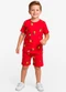 Select - Pijama Infantil Camiseta e Bermuda Vermelho - variação: Vermelho